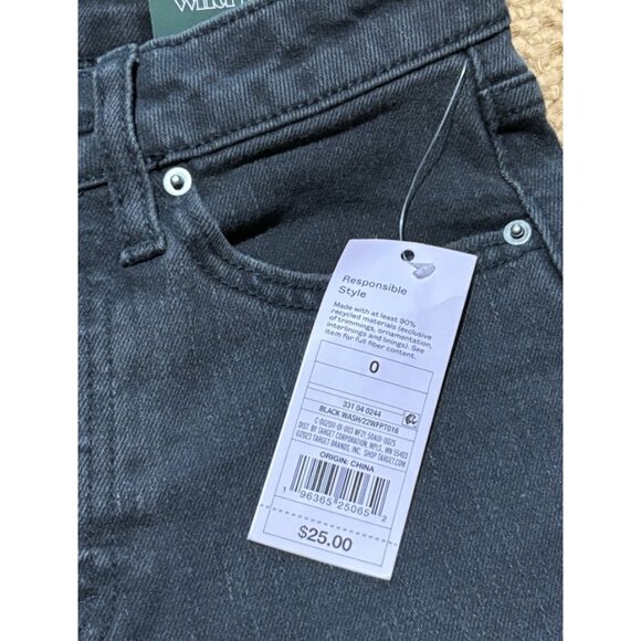 Super-High Rise Distressed Slim Straight RawJeans - Wild Fable - Black Wash 0/27 - Picture 3 of 9